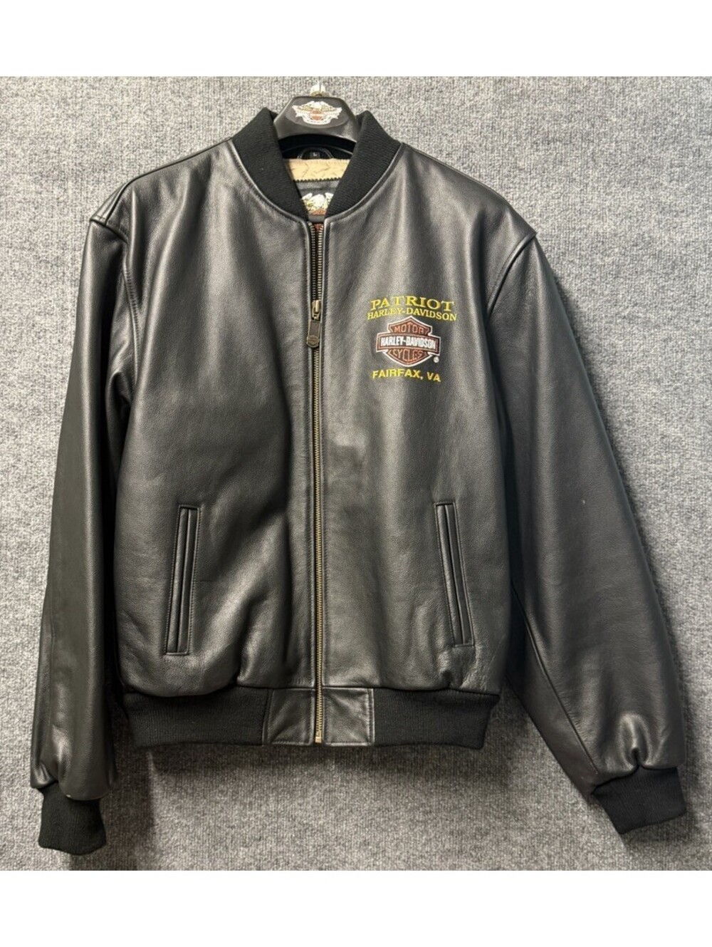 Harley-Davidson Patriot Fairfax Leather Bomber Jacket L
